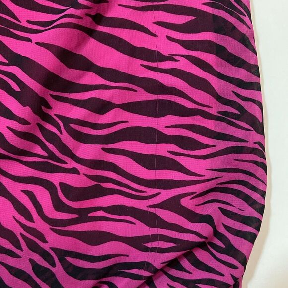 George Pink and Black Zebra Print Blouse with Decorative Detail Ws,Sz L (10-12) - Picture 8 of 9